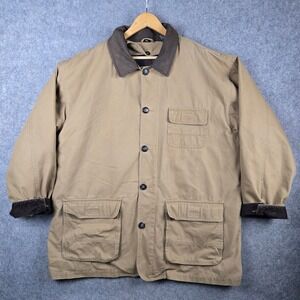 North Bay Barn Jacket Mens Large Tan Wool Lined Canvas Field Coat Workwear Chore